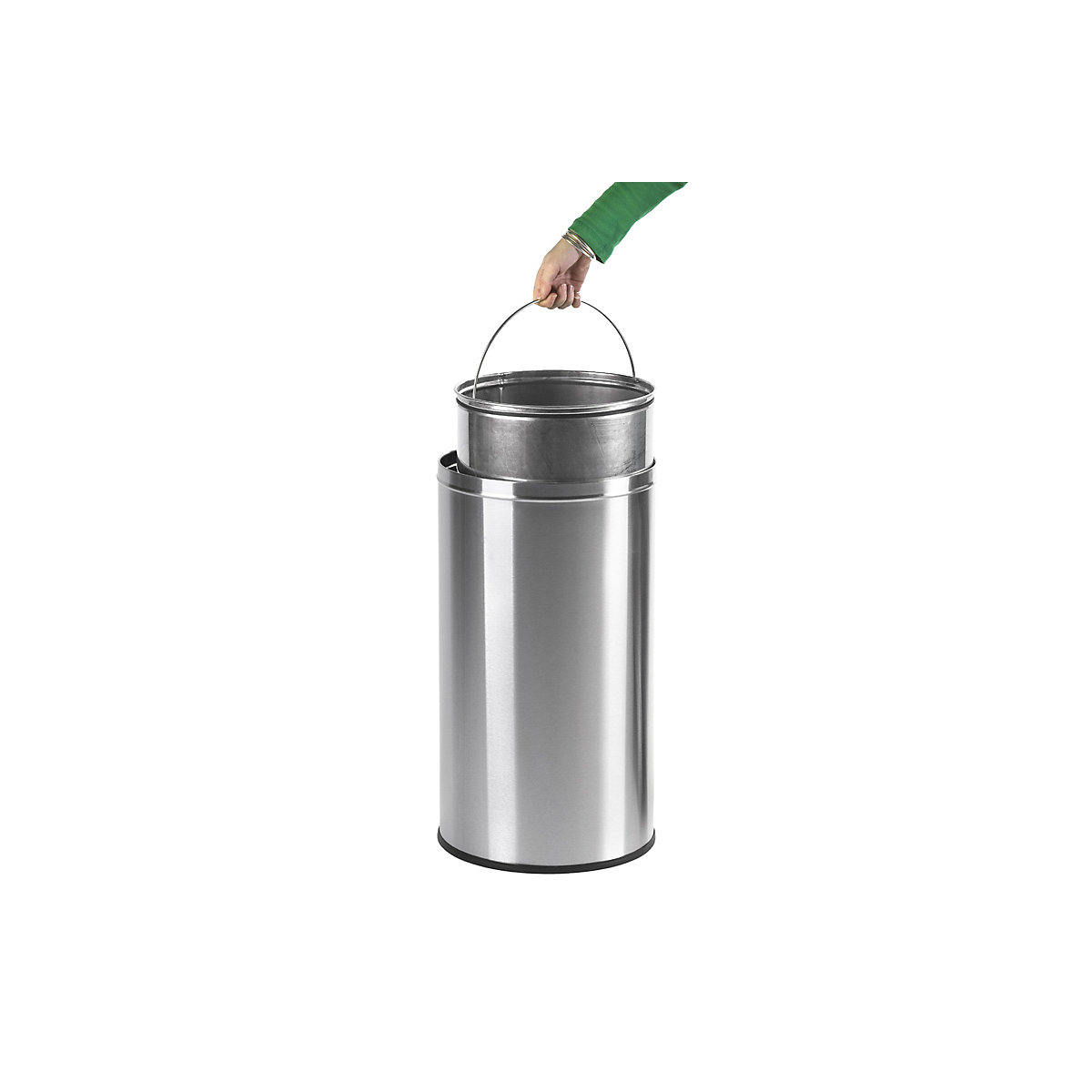 Stainless steel push waste bin (Product illustration 3)-2