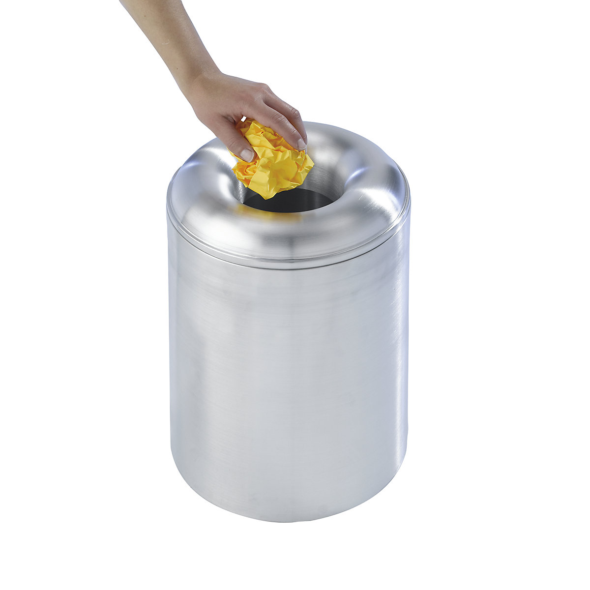 Safety waste paper bin, aluminium (Product illustration 4)-3