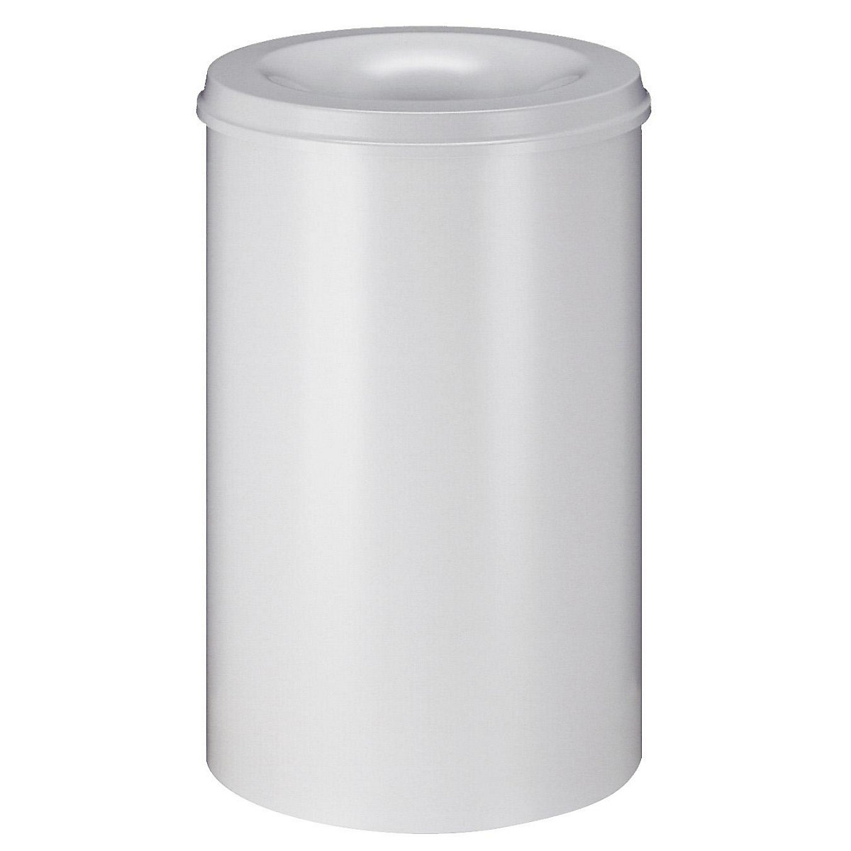 Safety waste paper bin, steel, self-extinguishing, capacity 110 l, HxØ 720 x 470 mm, body white / extinguishing lid white-0