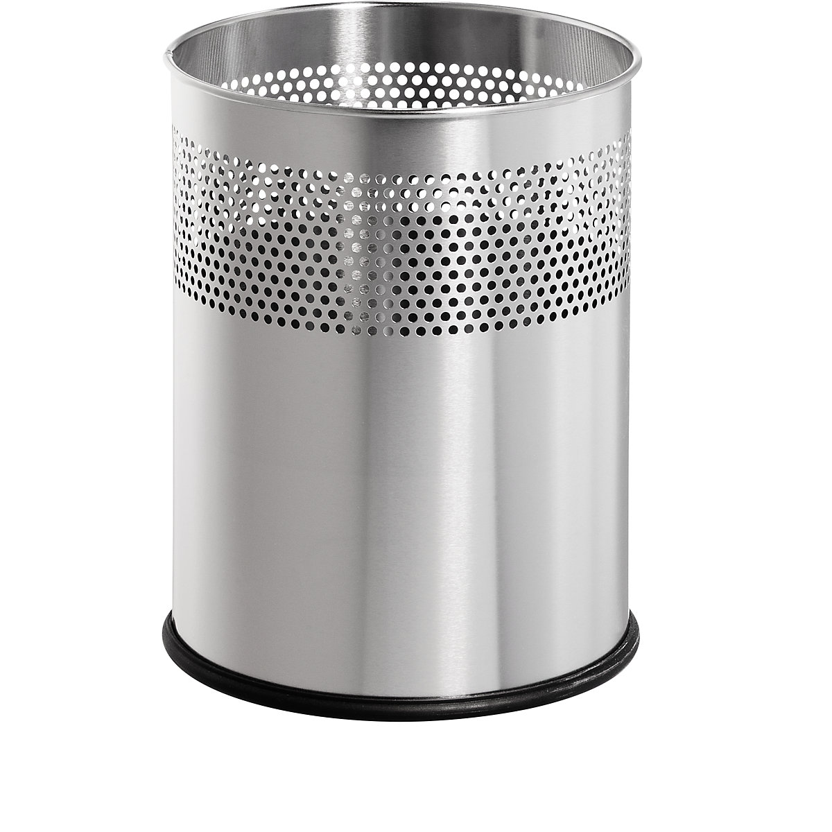 Waste paper bin, stainless steel with perforated pattern – helit