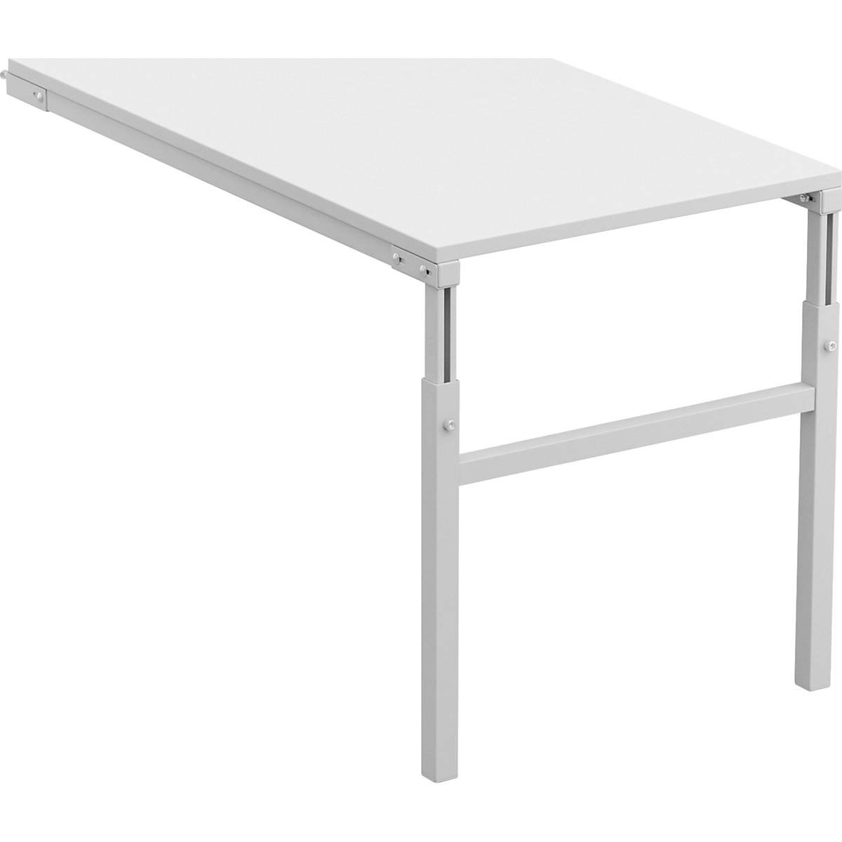 Treston Arbeitstisch, manuell höhenverstellbar 650 bis 900 mm, Winkelanbautisch, BxT 1200 x 700 mm