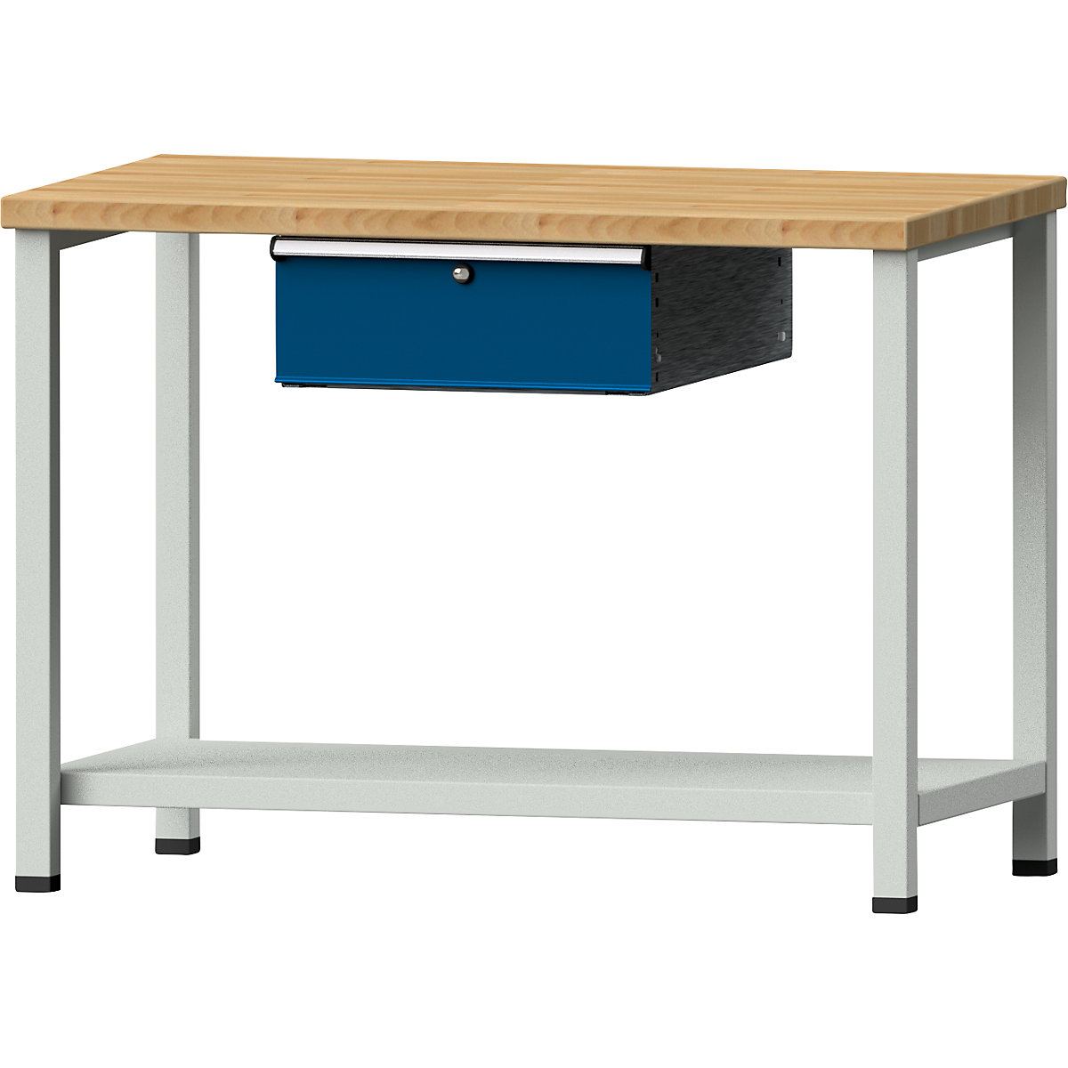 Kompaktwerkbank ANKE, BxT 1140 x 650 mm, 1 Schublade, Buchemassivplatte, ohne Rollen-0