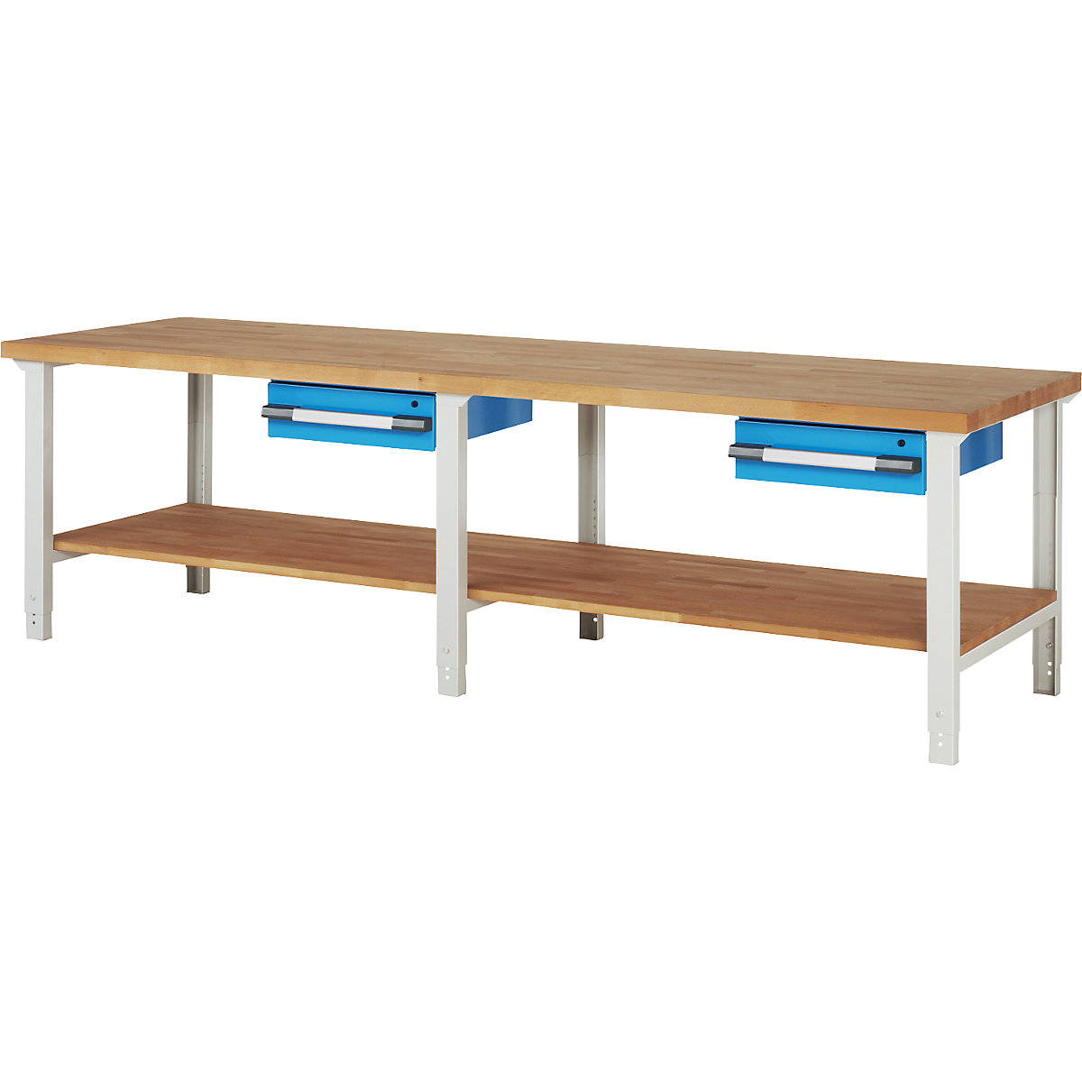 Werkbank, Baukastensystem Serie 7000 eurokraft pro, 2 Schubladen 150 mm, BxT 3000 x 900 mm-0