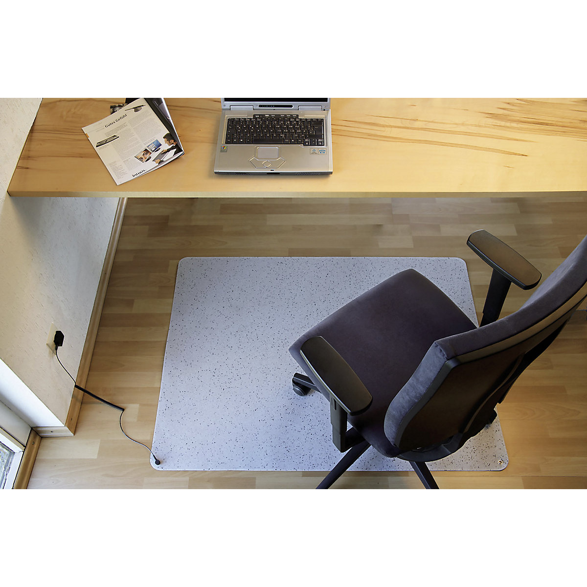 ESD-Bodenschutzmatte YOGA FLAT, für harte Böden und Niederflorteppich, BxT 1200 x 900 mm-0