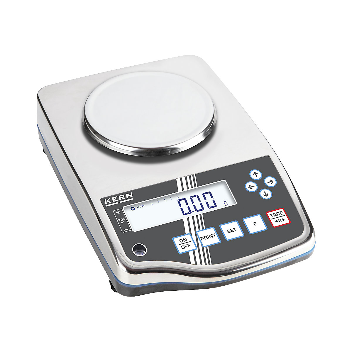 Präzisionswaage KERN, hochauflösend, Wägeplatte Ø 140 mm, Wägebereich bis 0,82 kg, Ablesbarkeit 0,01 g-0