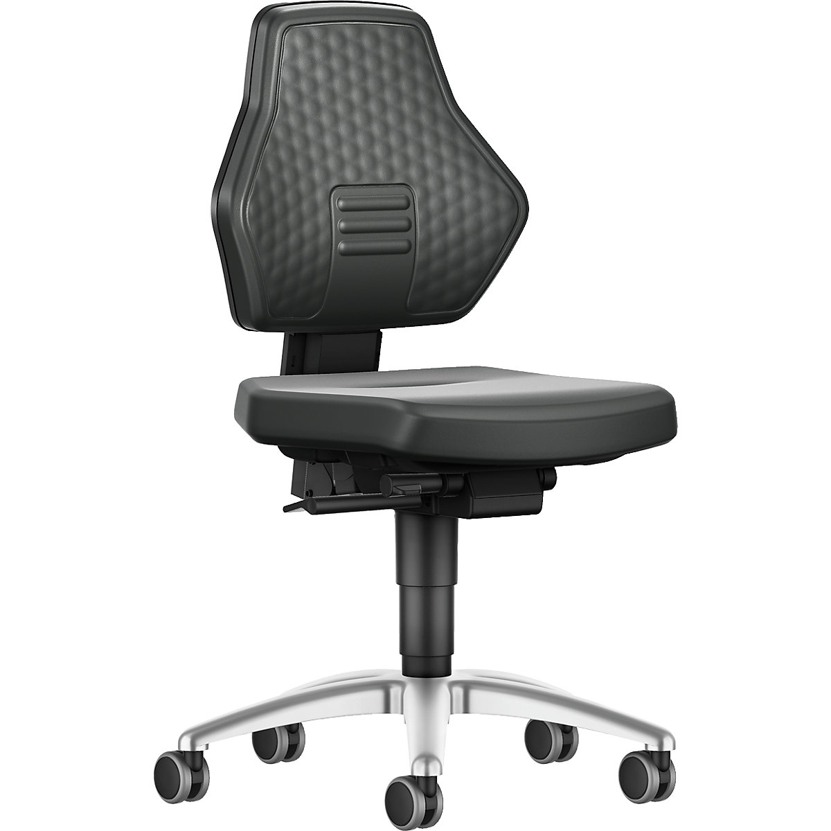 Werkdraaistoel AIR FLOW – bimos, met wielen, kunstleerbekleding zwart-0