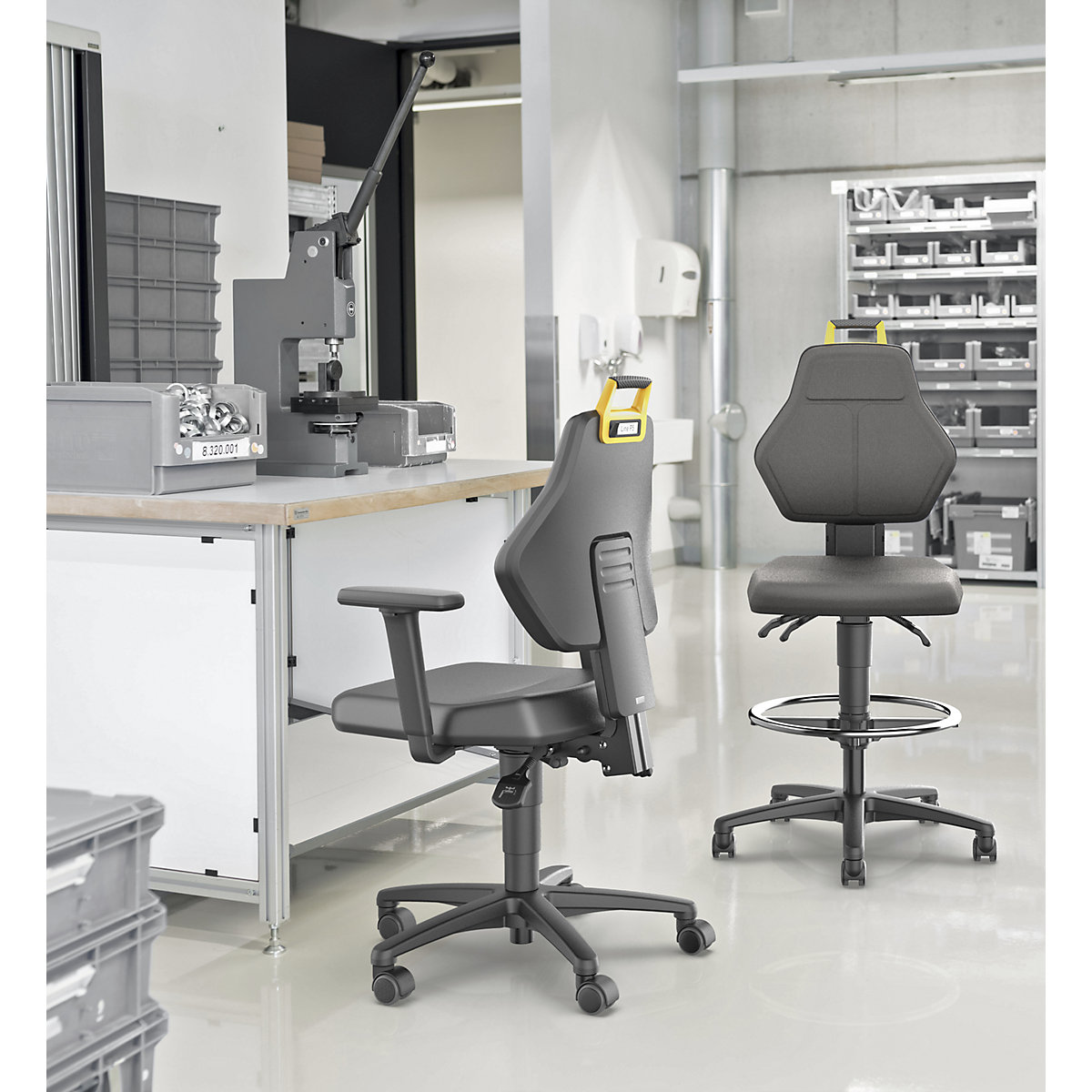 Werkdraaistoel, zwart – eurokraft pro (Productafbeelding 3)-2