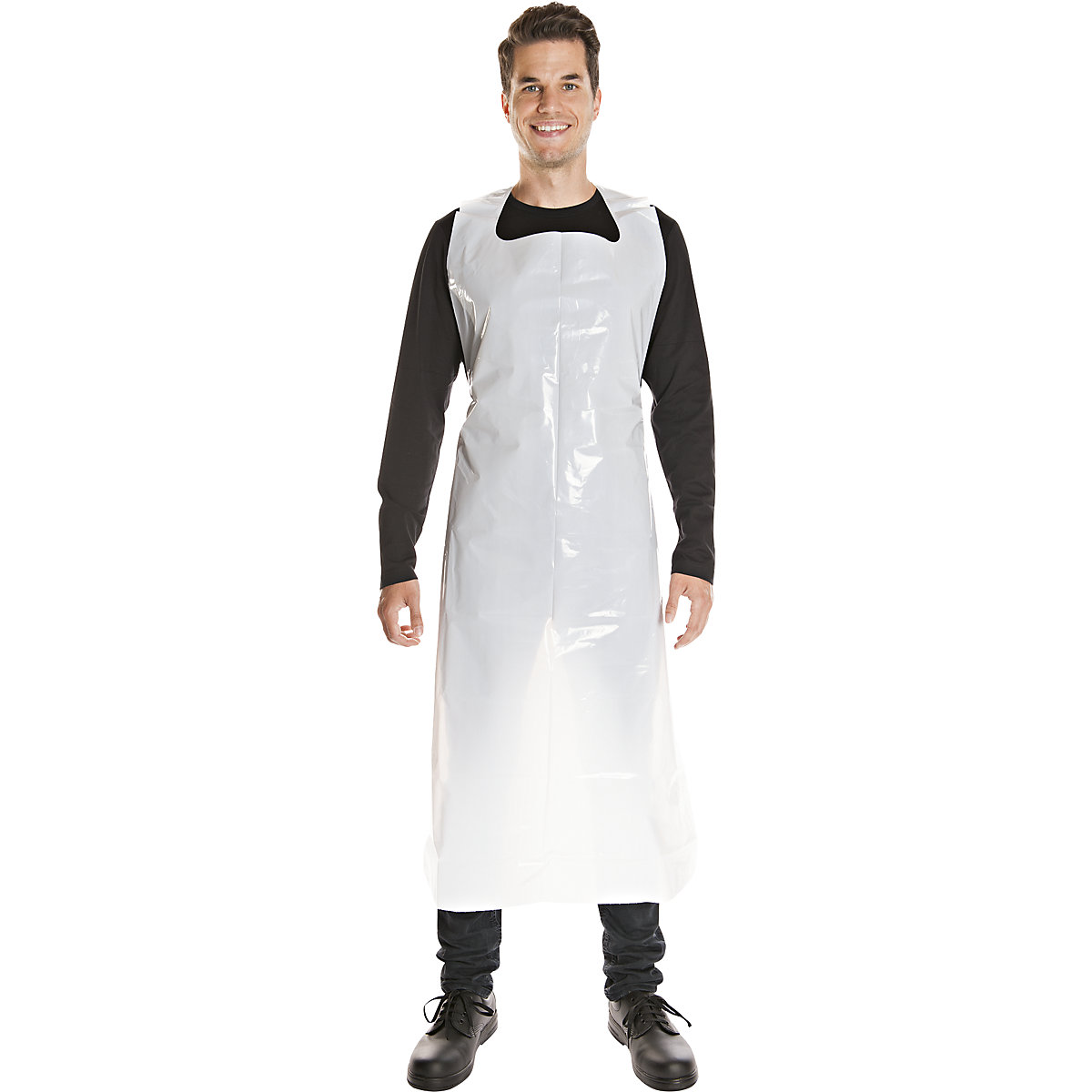 LDPE disposable apron, white