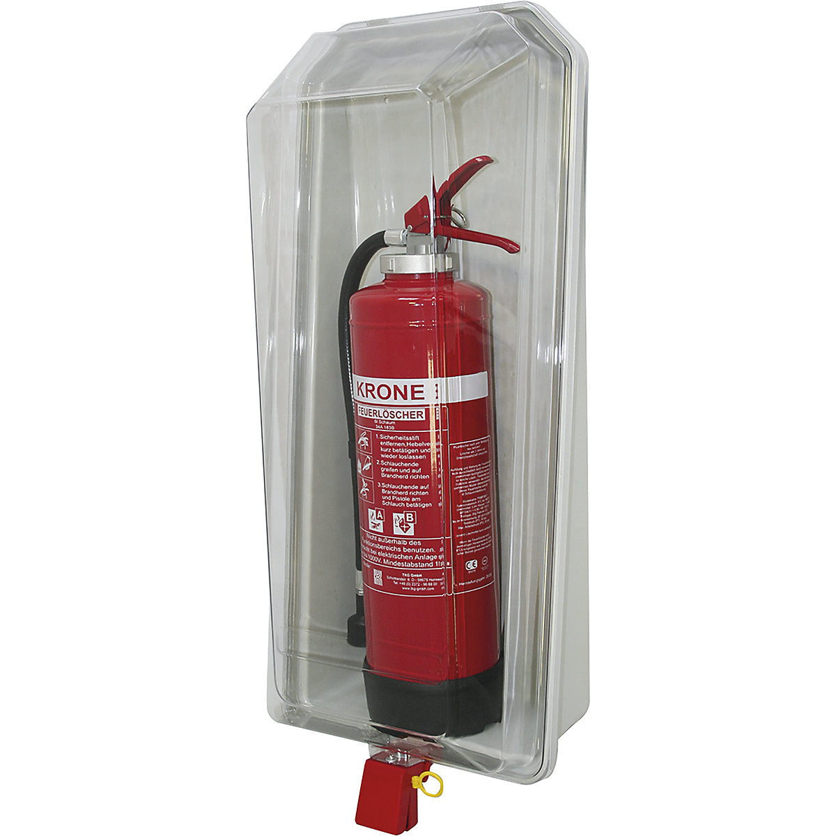 Fire extinguisher box, transparent