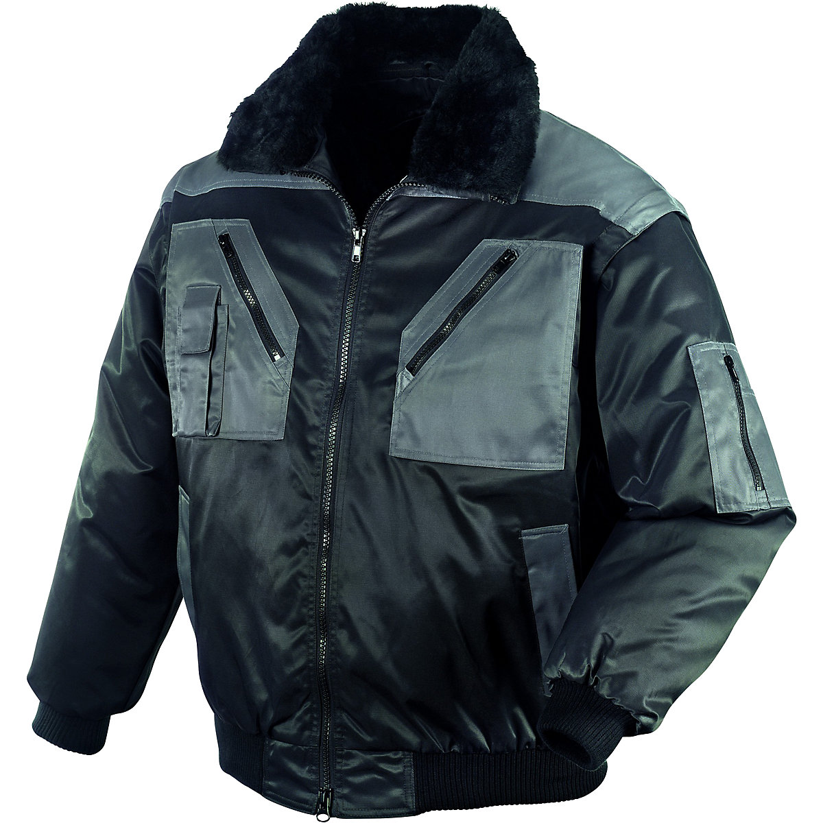 Pilot jacket with removable inner fur