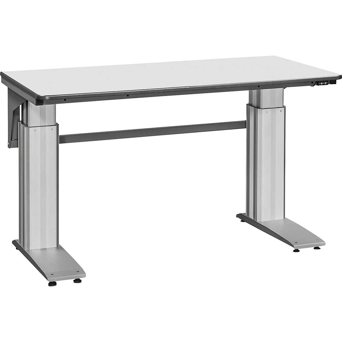 Electrically height adjustable work table