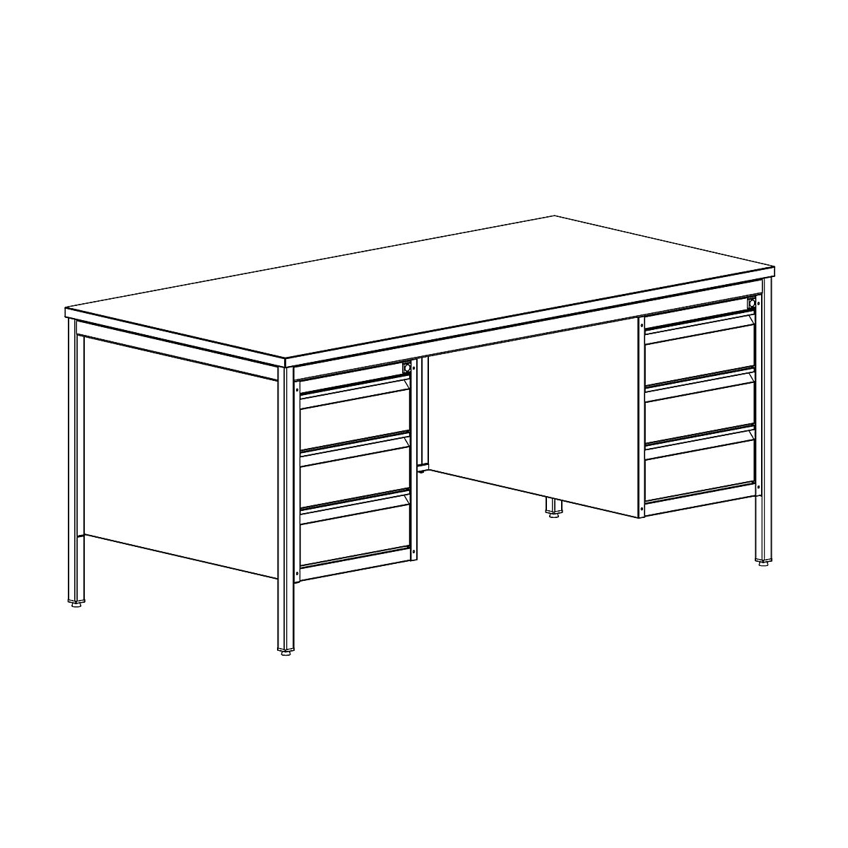 Foreman's desk, light grey – eurokraft basic (Product illustration 2)-1