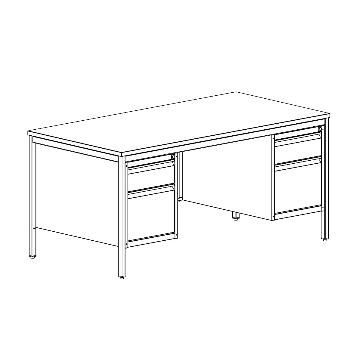 Foreman's desk, light grey – eurokraft basic (Product illustration 2)-1