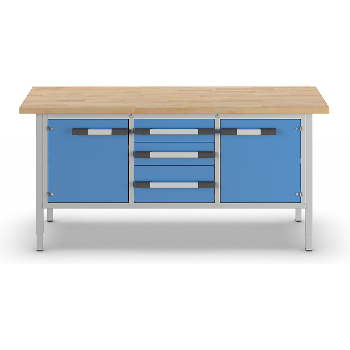 Height-adjustable workbench, frame construction – eurokraft pro (Product illustration 6)-5