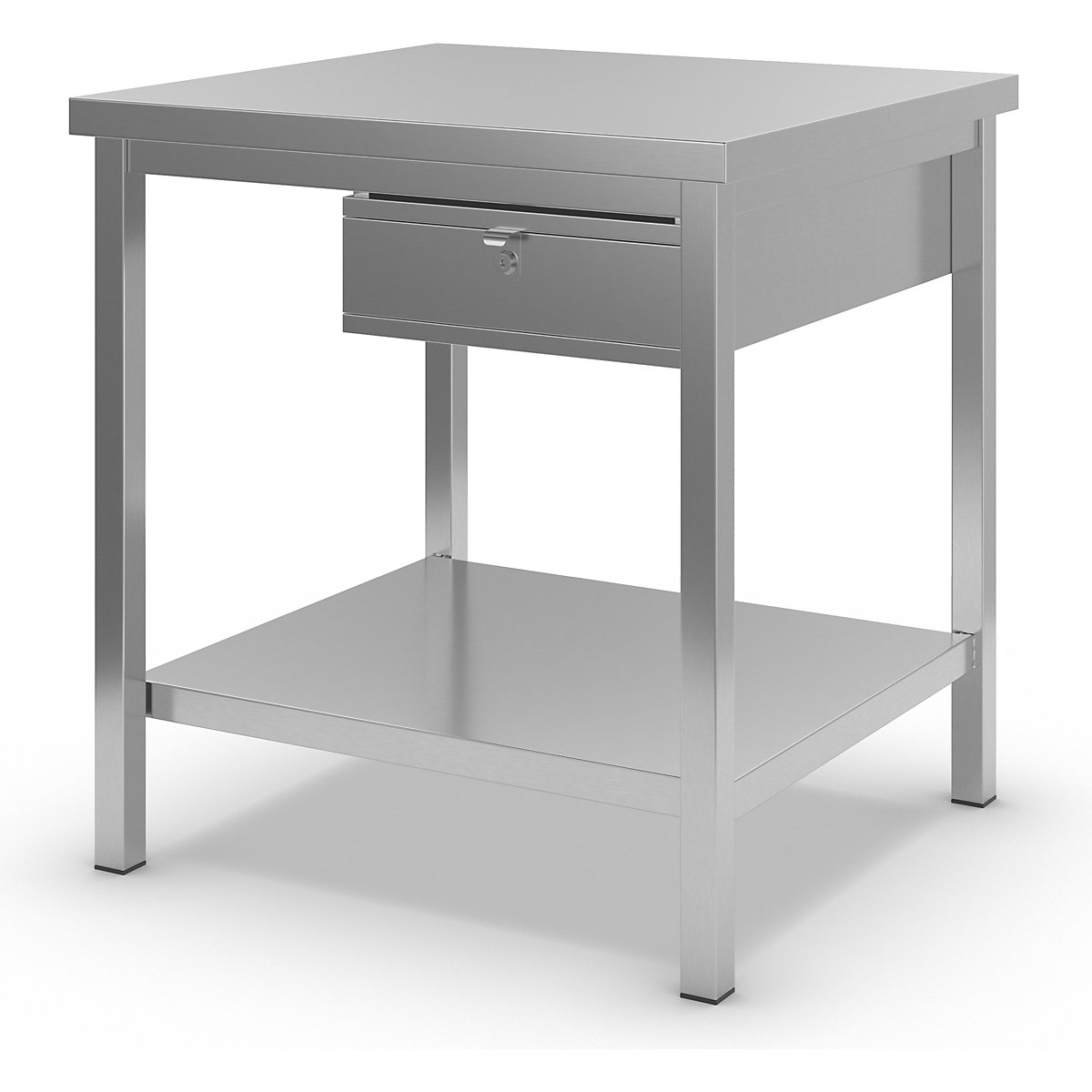 Workbench made of chrome nickel steel – eurokraft basic (Product illustration 3)-2