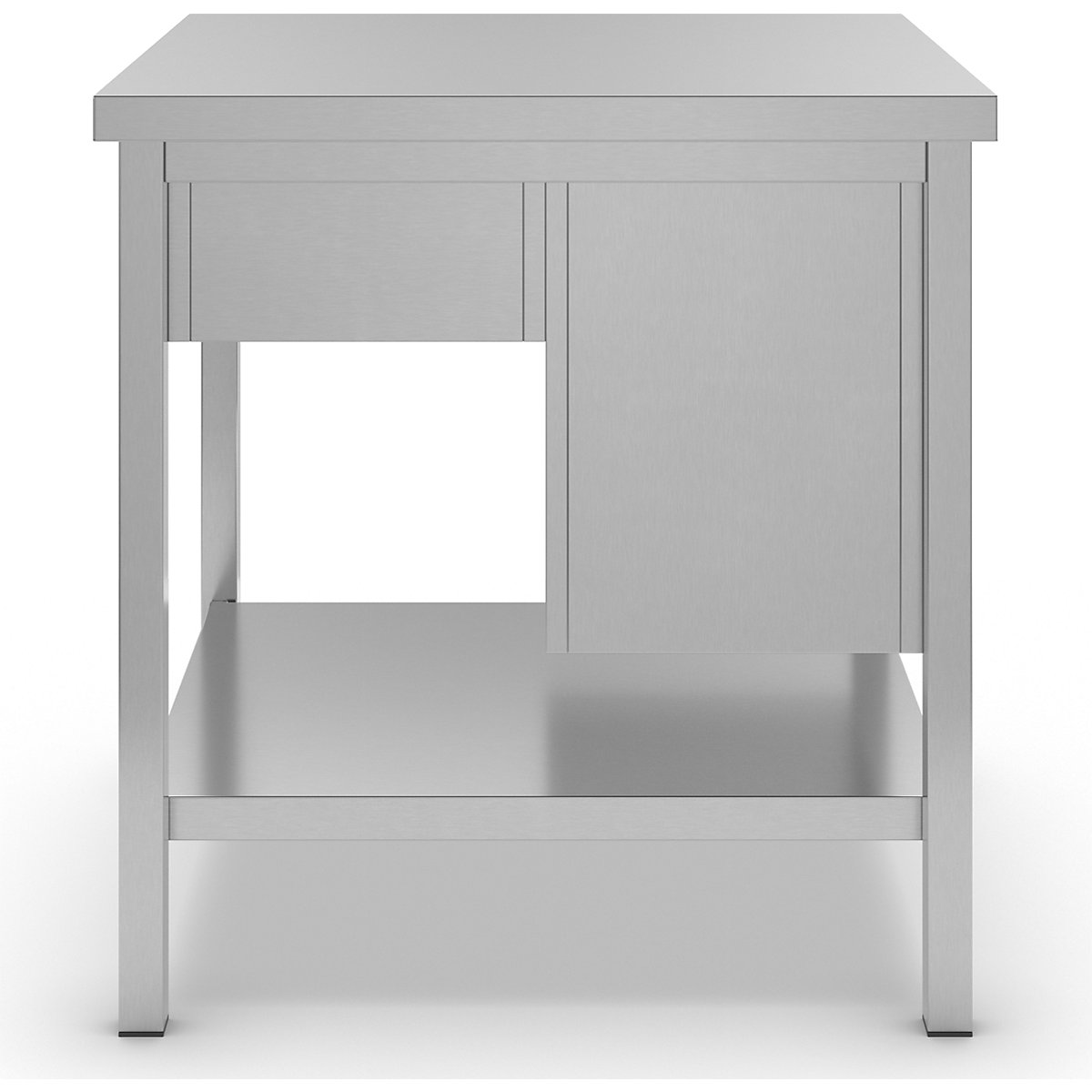 Workbench made of chrome nickel steel – eurokraft basic (Product illustration 4)-3