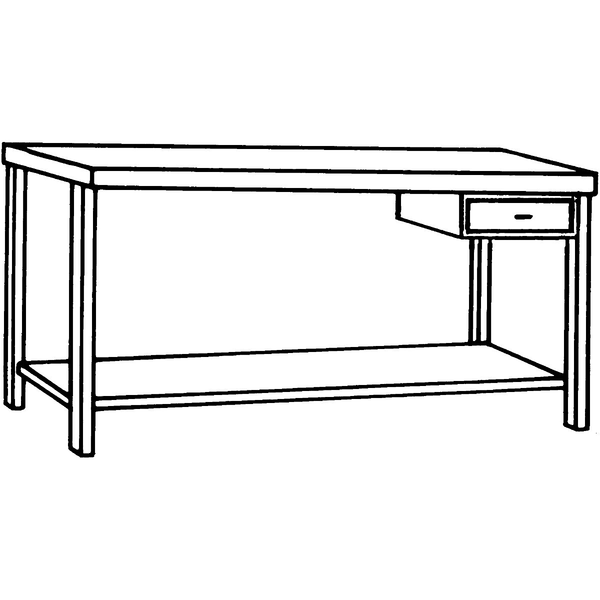 Workbench made of chrome nickel steel – eurokraft basic (Product illustration 9)-8