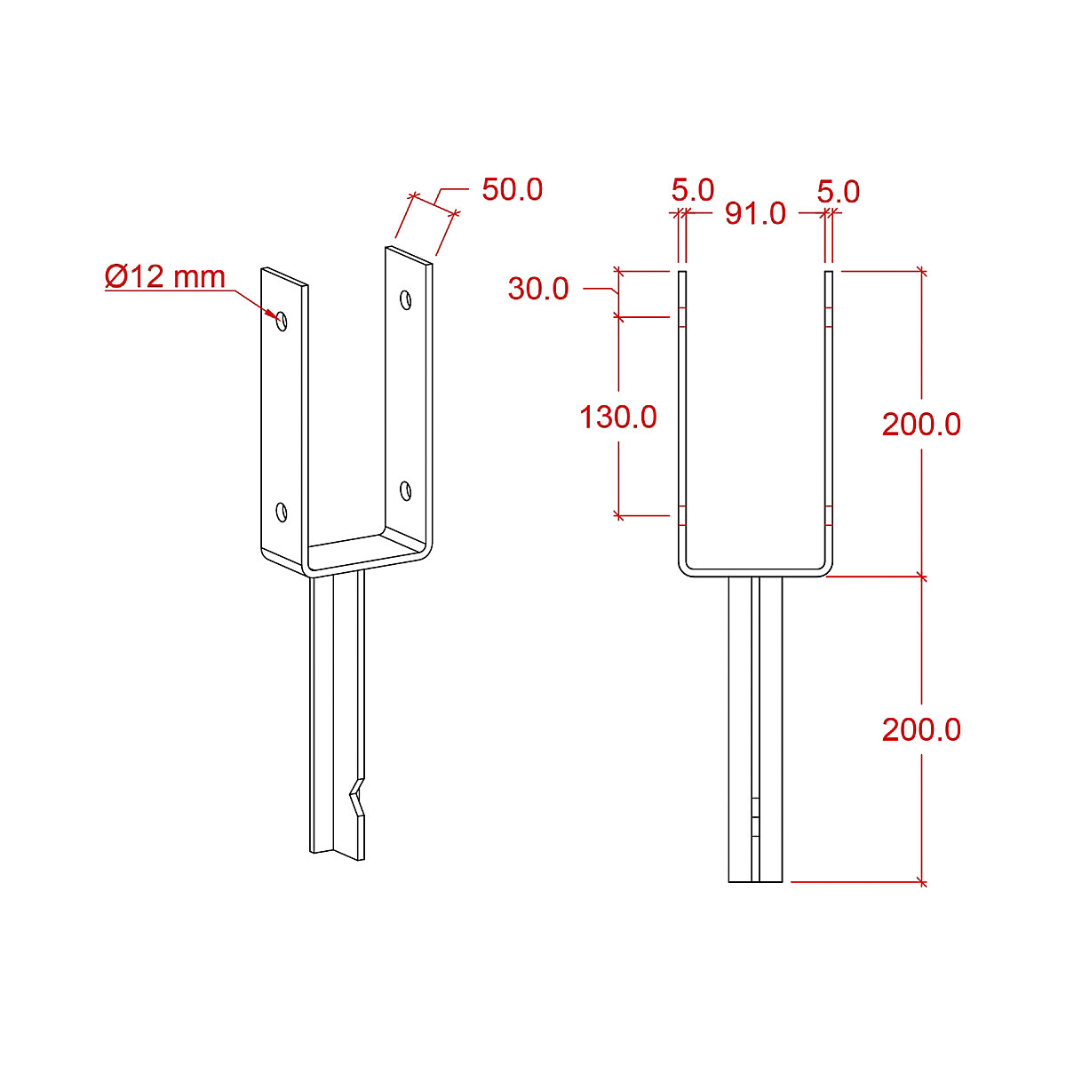 U-post base (Product illustration 2)-1