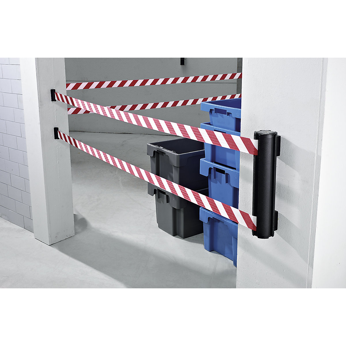 DOUBLE tape belt barrier made of aluminium (Product illustration 2)-1