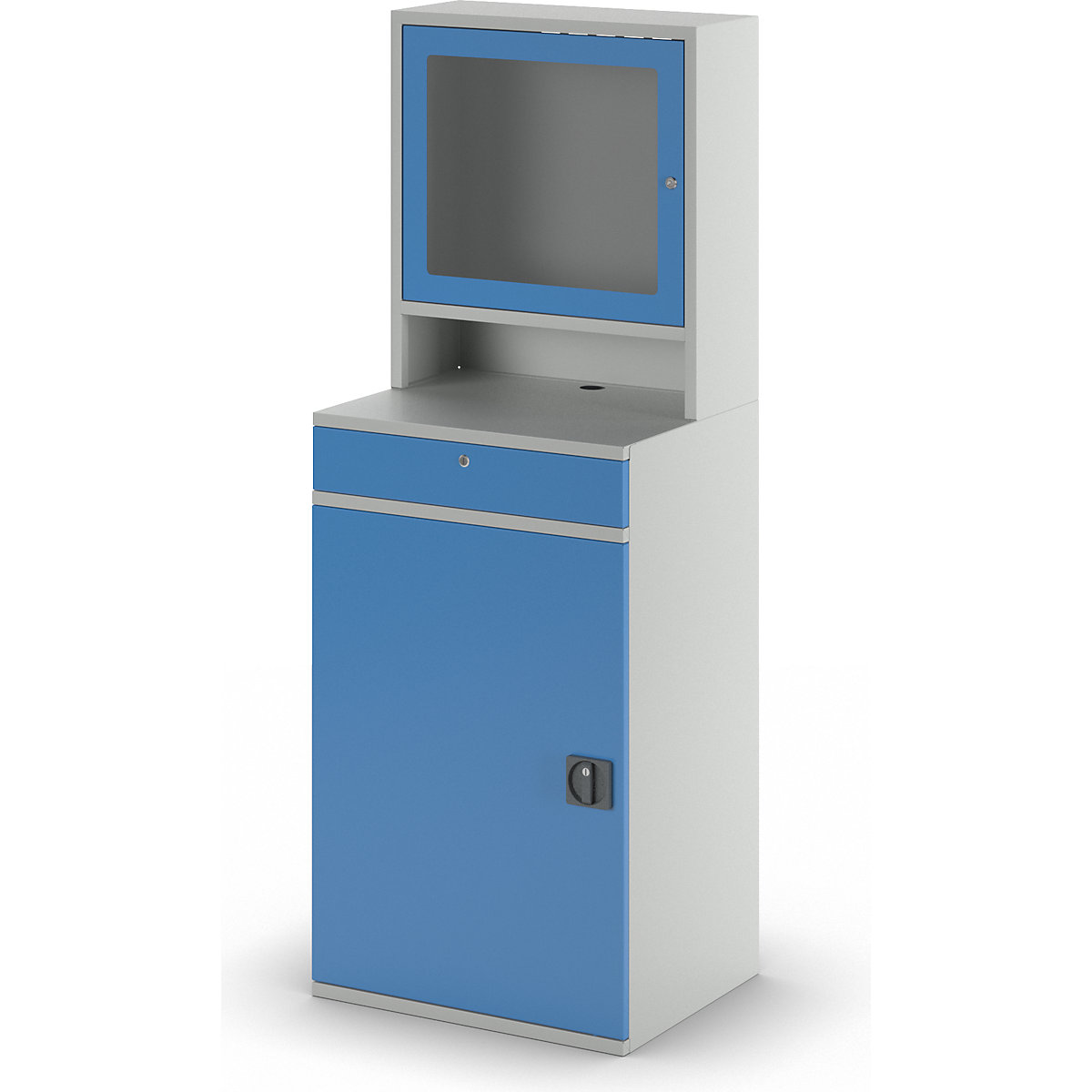 Computer workstation, sheet steel – eurokraft pro (Product illustration 6)-5