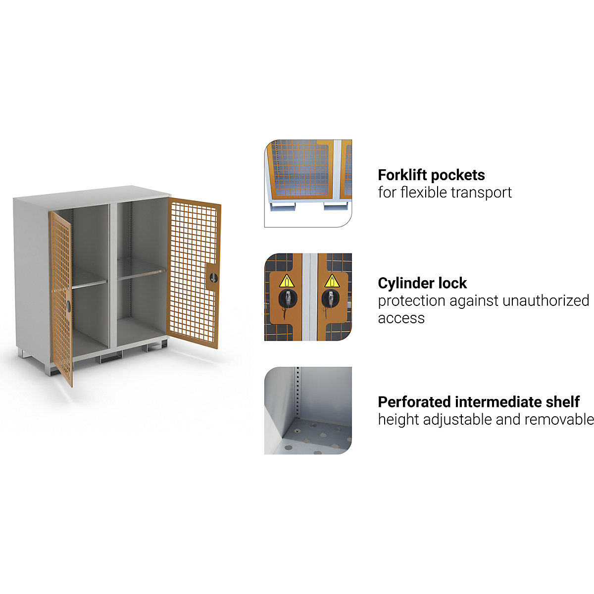 Gas cylinder cupboard – eurokraft basic (Product illustration 8)-7