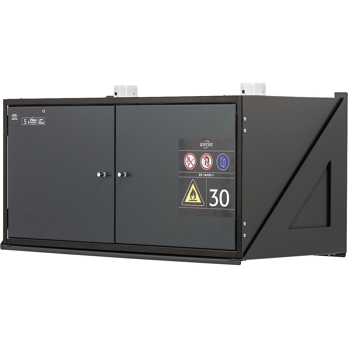 Type 30 hazardous goods wall mounted storage cupboard, fire resistant - asecos
