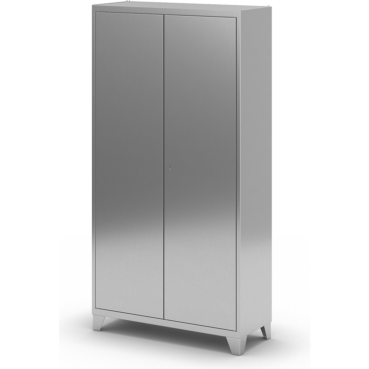 Stainless steel double door cupboard with stud feet (Product illustration 3)-2
