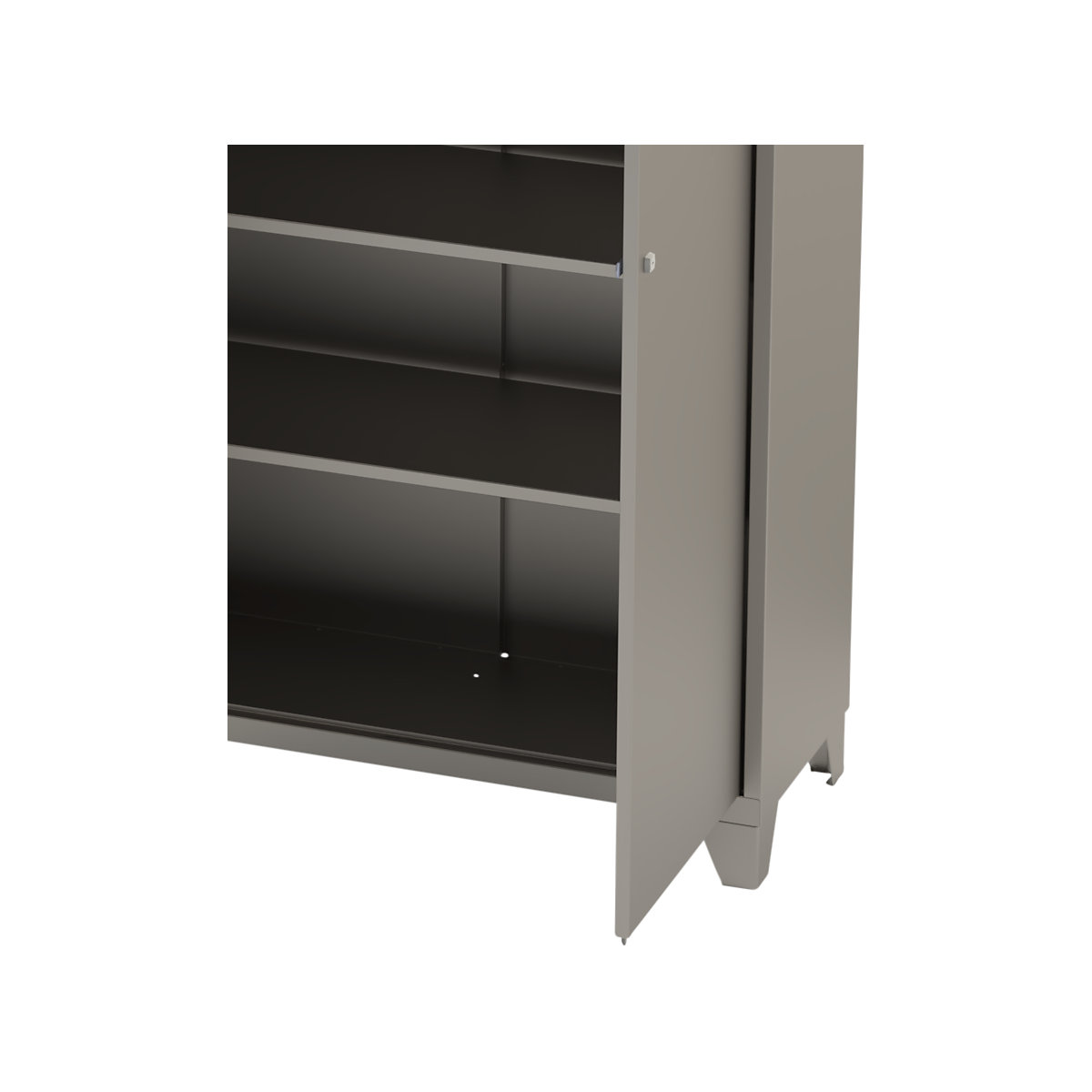 Stainless steel double door cupboard with stud feet (Product illustration 4)-3