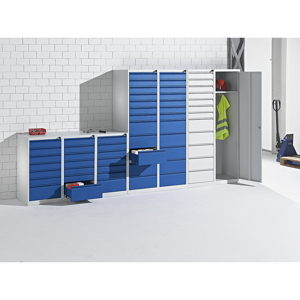 Drawer cupboard, steel – eurokraft basic (Product illustration 2)-1