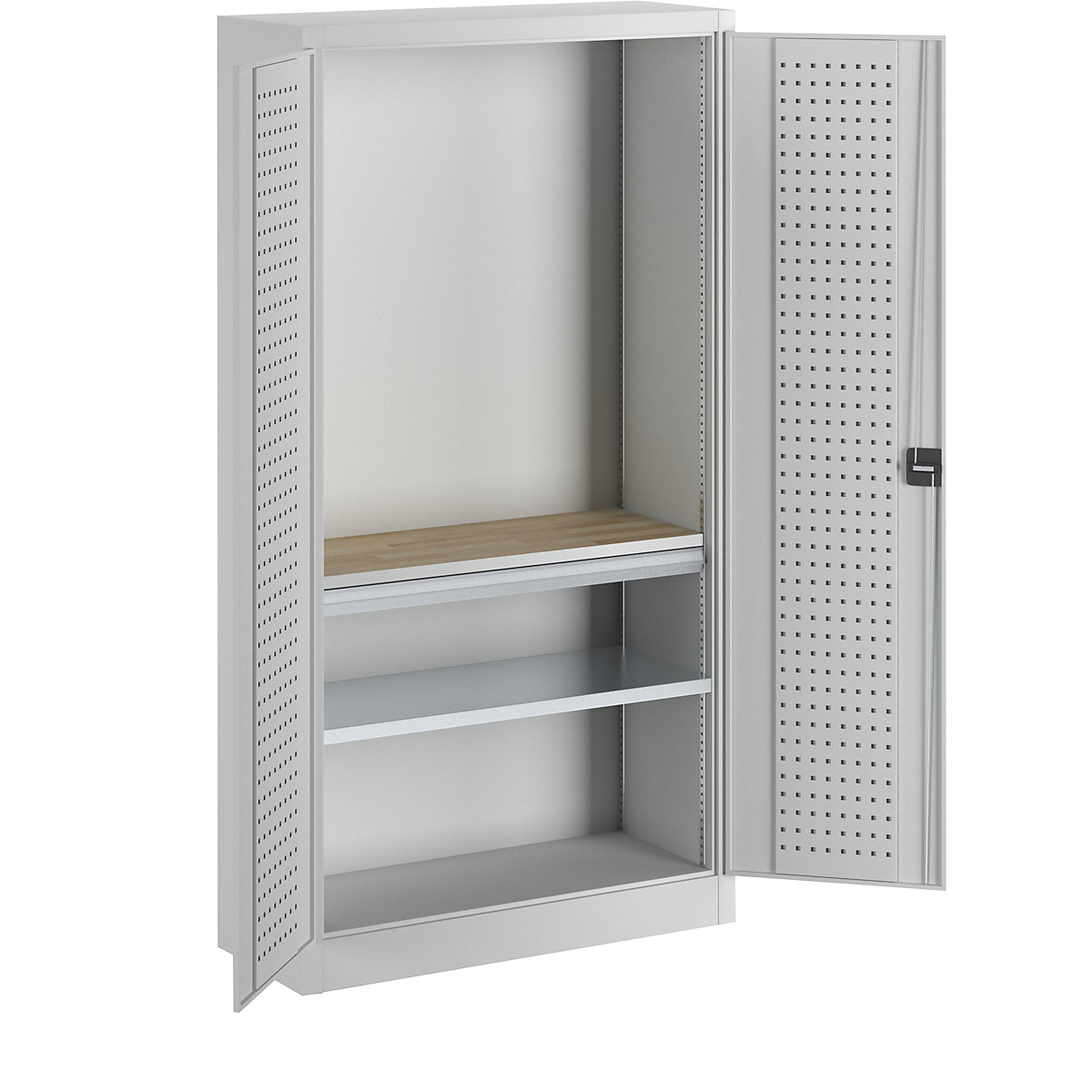Tool cupboard with perforations