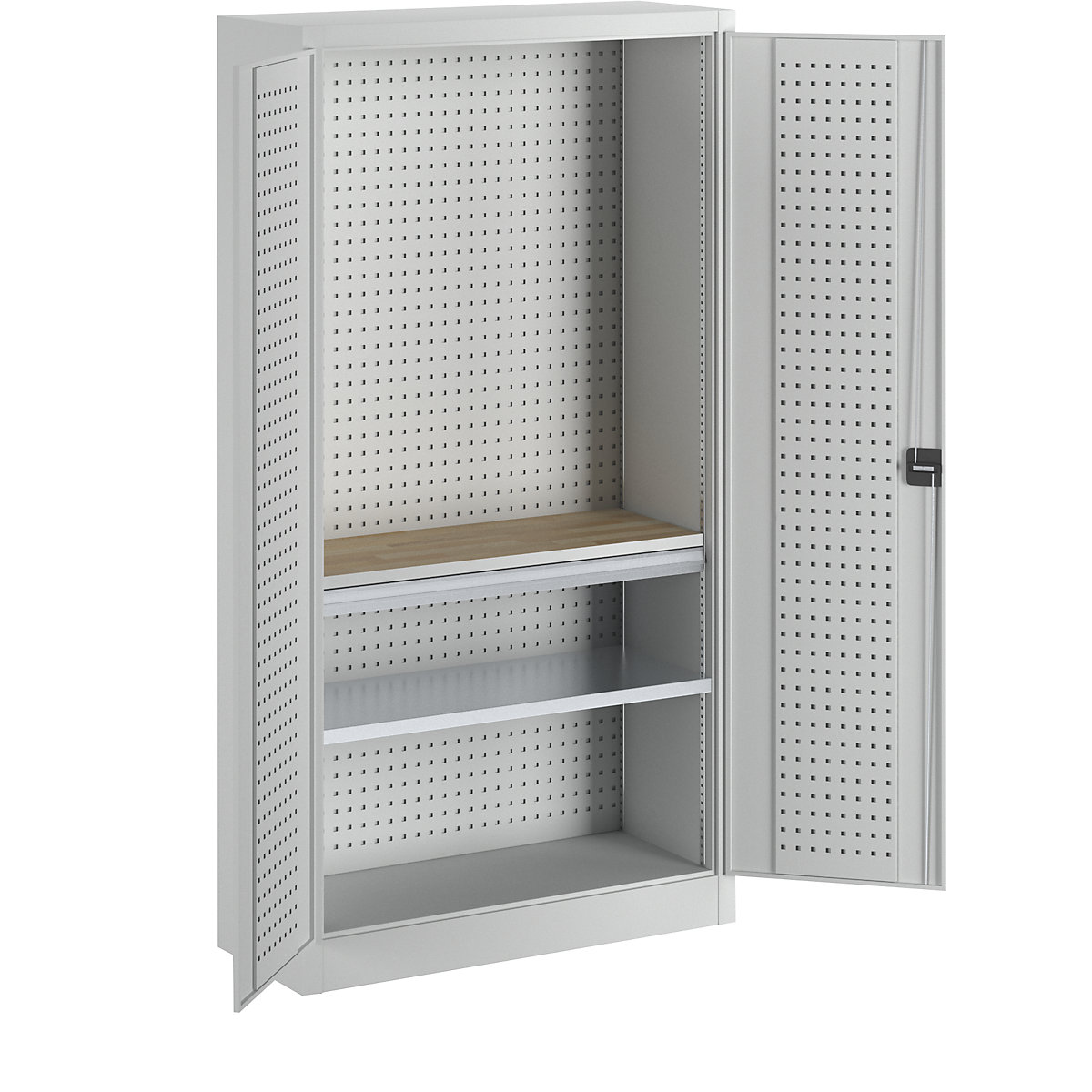Tool cupboard with perforations