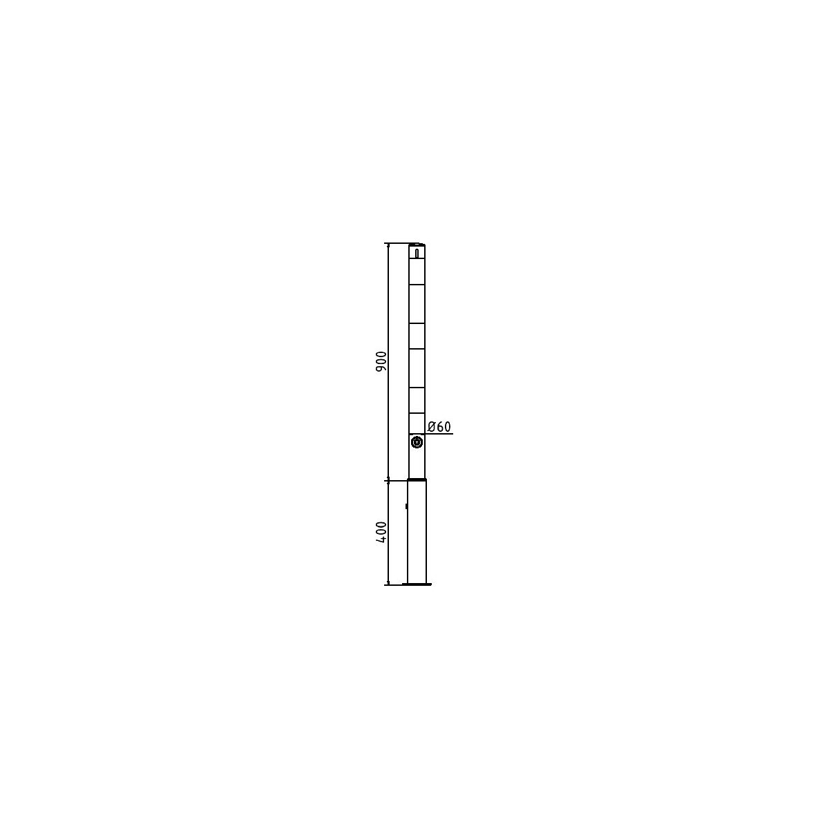 Barrier post, Ø 60 mm, white / red – Schake (Product illustration 3)-2