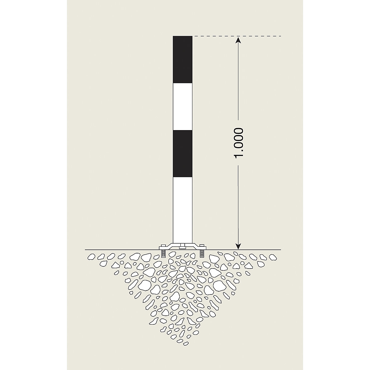 Barrier post made of steel – Moravia (Product illustration 2)-1