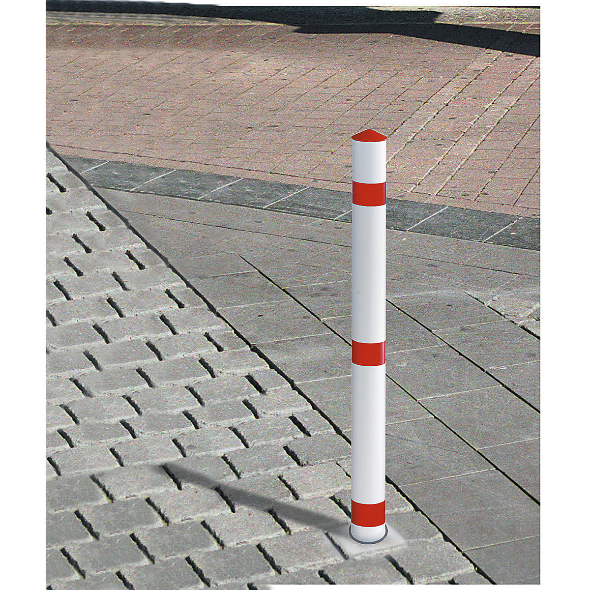 Barrier posts, plastic, for setting in concrete, with pointed head-1