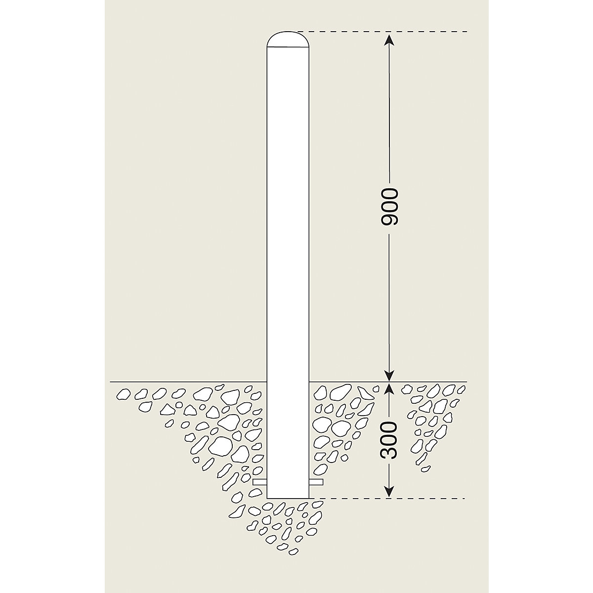 Stainless steel bollard – Moravia (Product illustration 3)-2