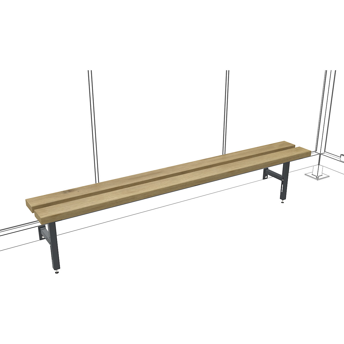 Köln shelter with bench and ashtray – WSM (Product illustration 3)-2