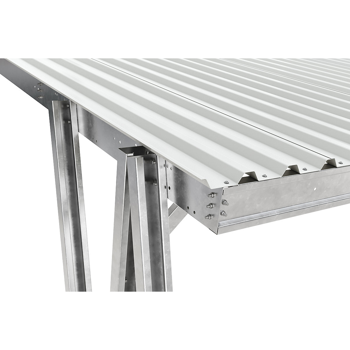 Vehicle shelter EcoCover with steel roof, double unit 4 parking spaces (Product illustration 3)-2