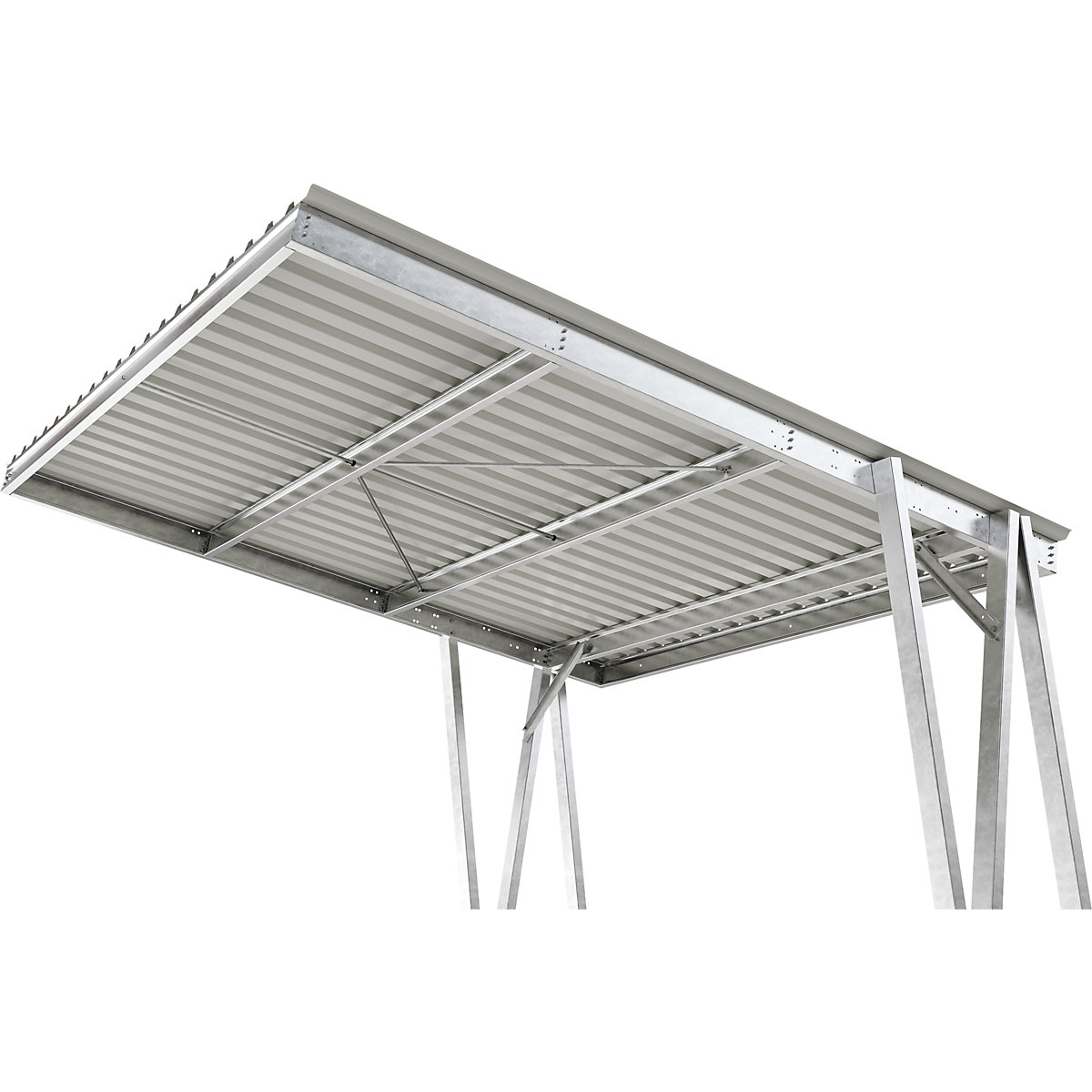 Vehicle shelter EcoCover with steel roof, double unit 4 parking spaces (Product illustration 5)-4