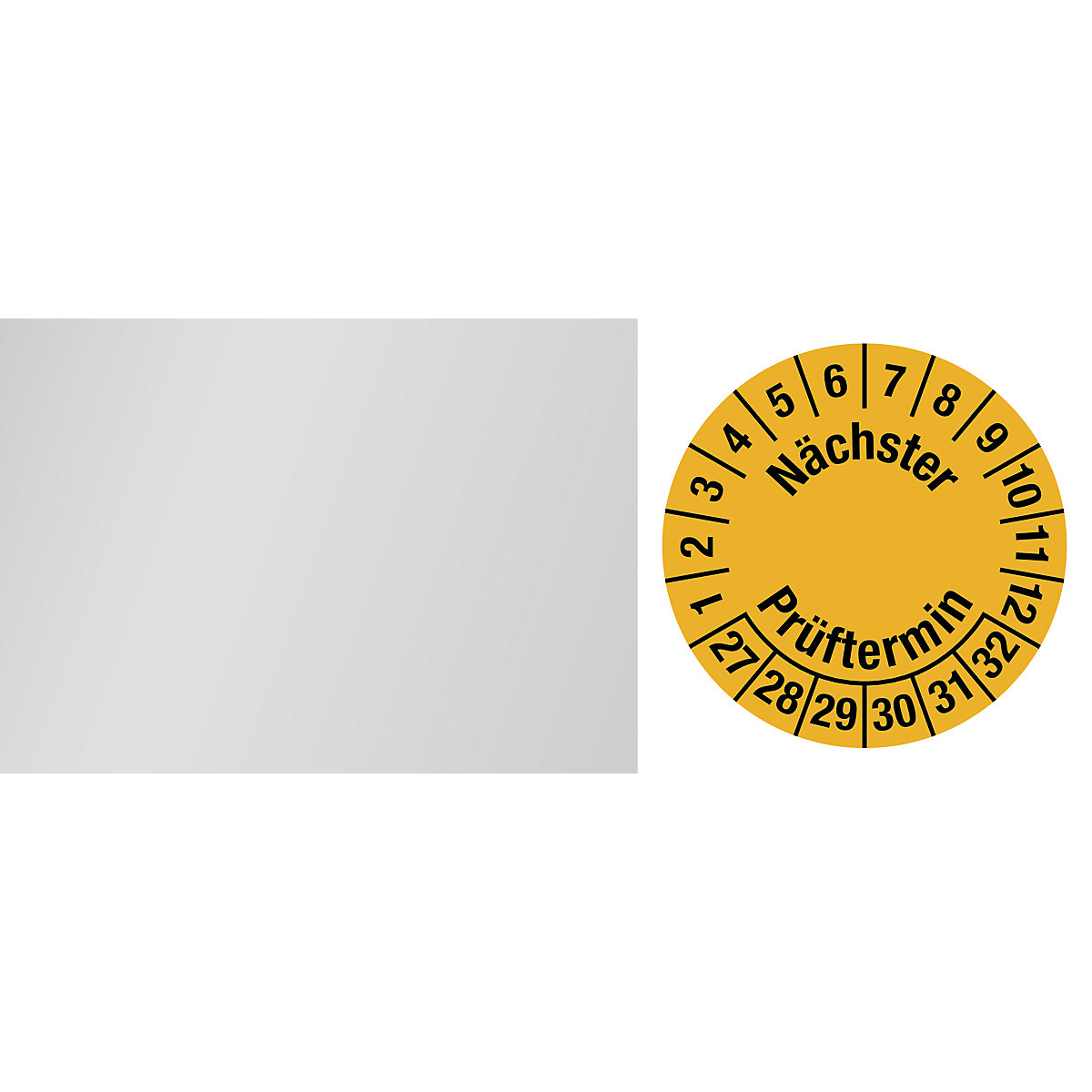 Cable test placard, multiple years, yellow