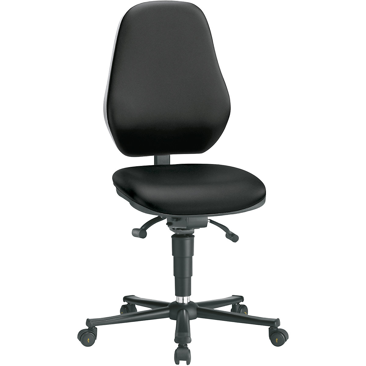 Industrial swivel chair – bimos, with ESD protection, with synchronous mechanism and weight adjustment, with castors, black vinyl covering-7