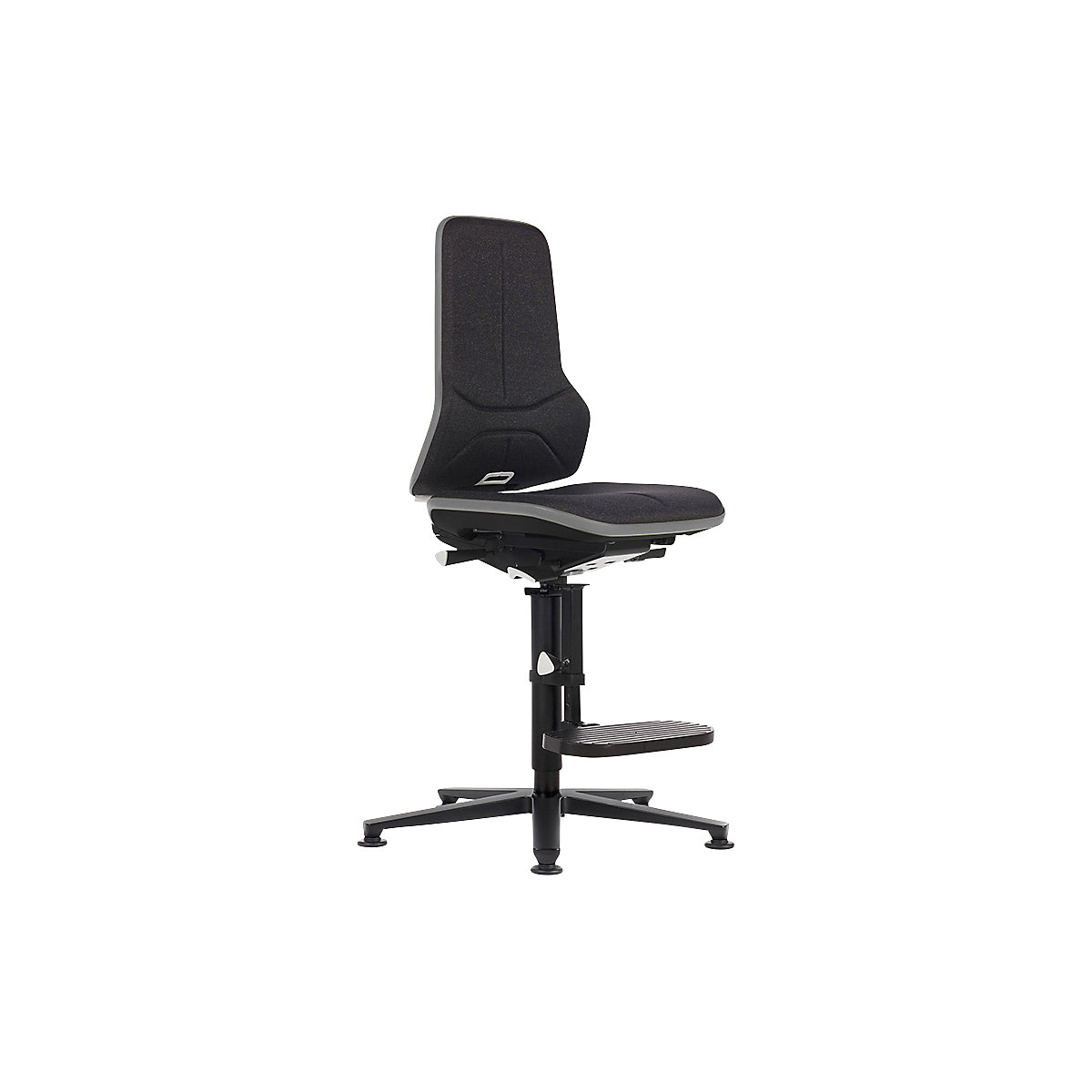 NEON ESD industrial swivel chair, floor glides, step-up – bimos, permanent contact mechanism, fabric, grey bumper-12