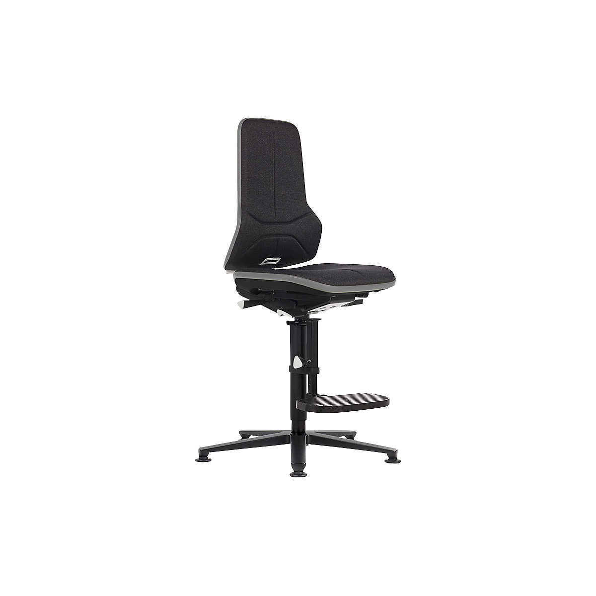 NEON ESD industrial swivel chair, floor glides, step-up – bimos, synchronous mechanism, fabric, grey bumper-3