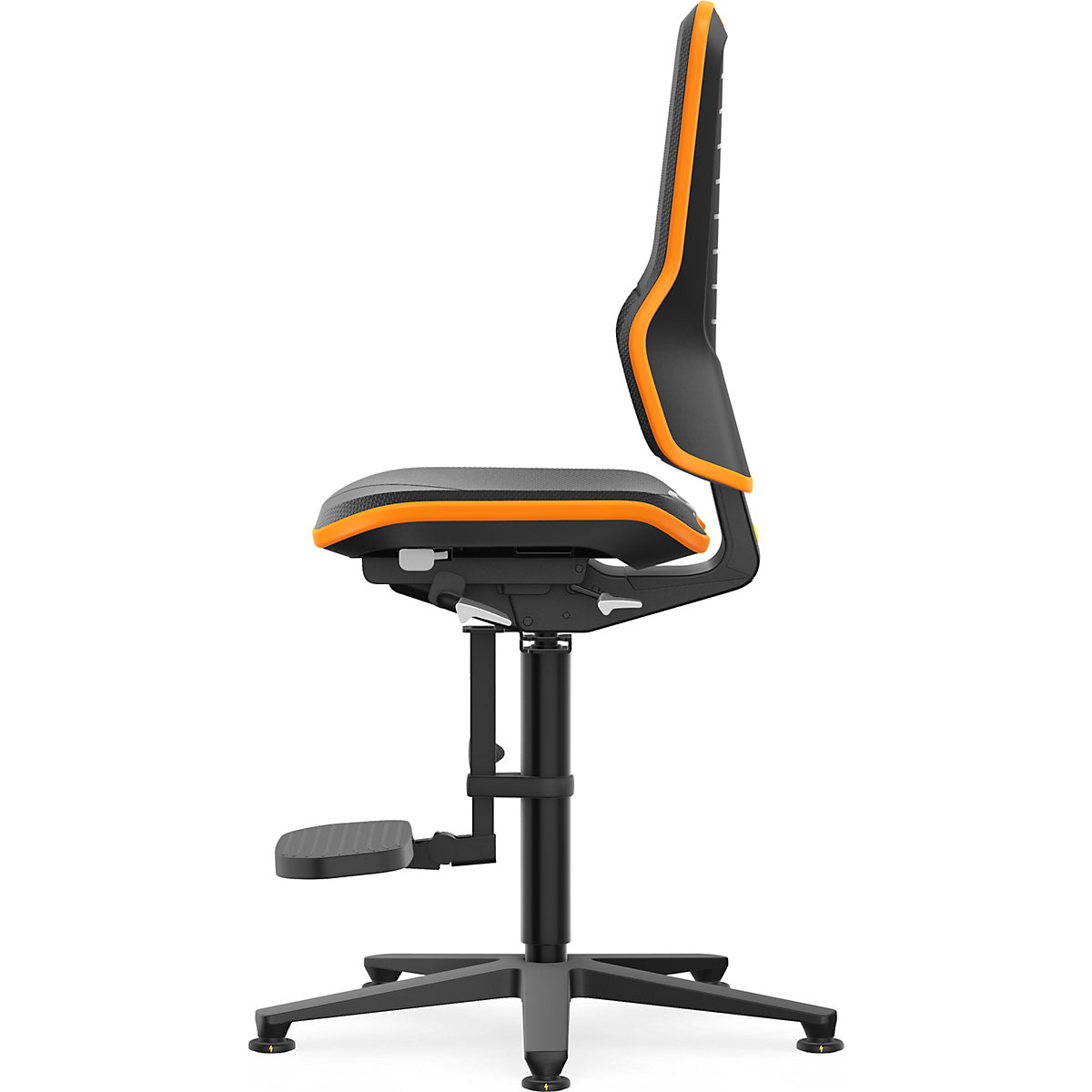 NEON ESD industrial swivel chair, floor glides, step-up – bimos (Product illustration 4)-3