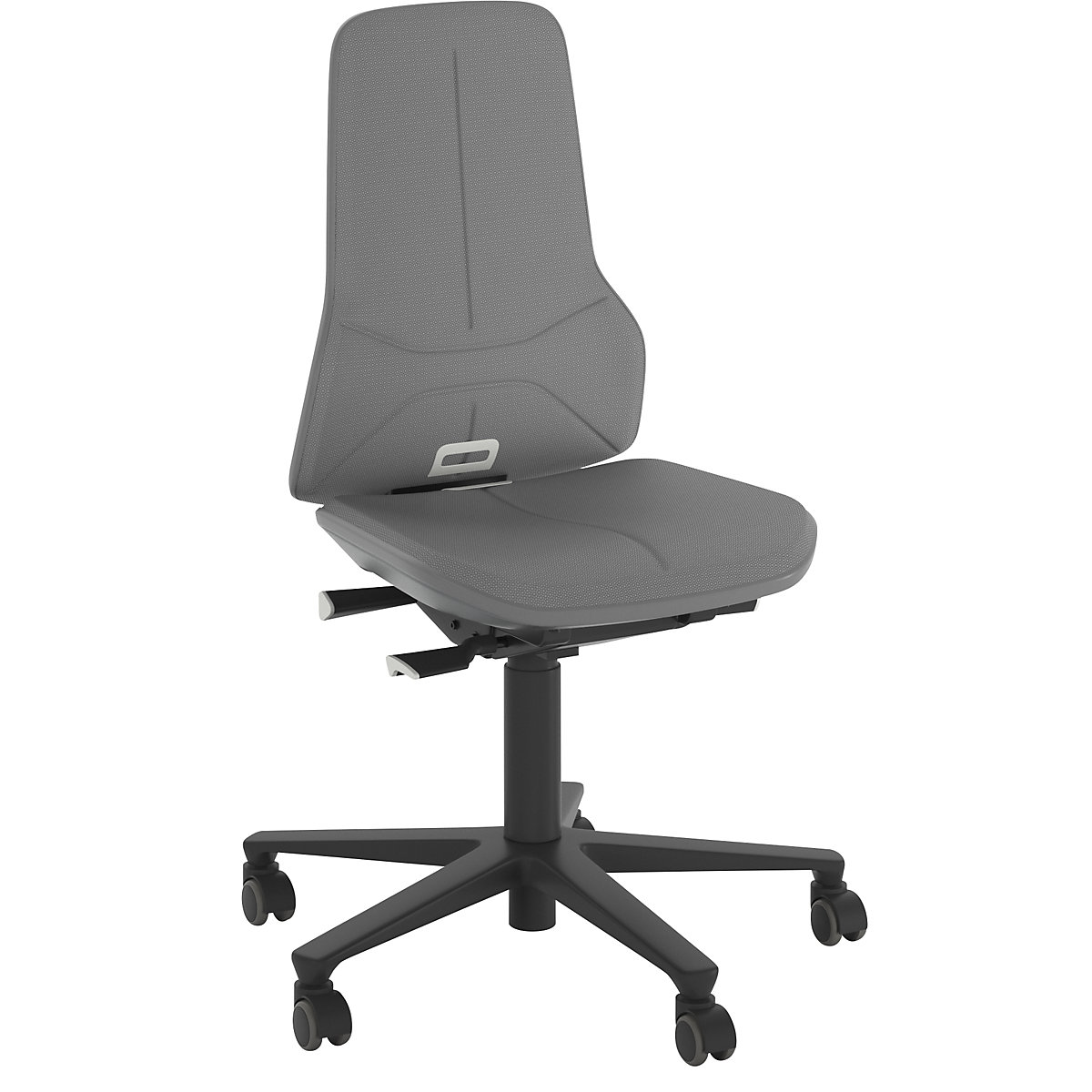 NEON industrial swivel chair, castors – bimos, permanent contact mechanism, Supertec, grey bumper-14