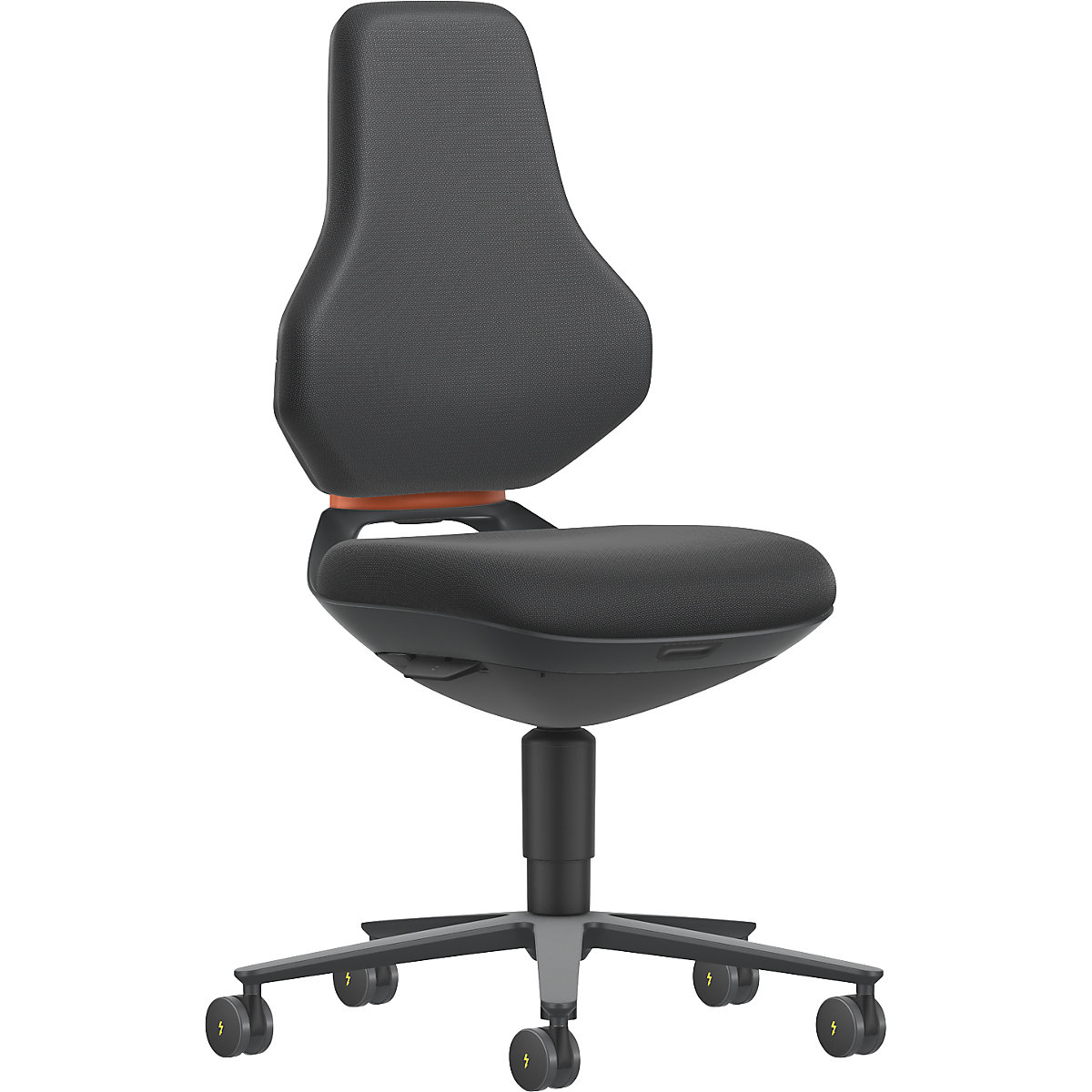 TEXON ESD industrial swivel chair – bimos, with castors, Supertec, black-1