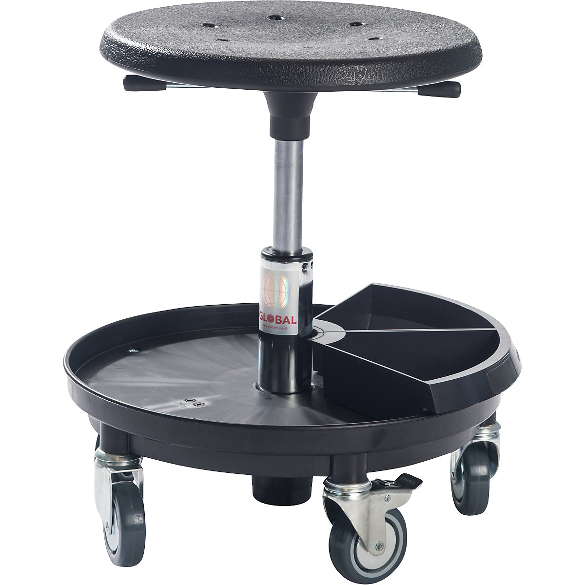 Assembly stool with tray