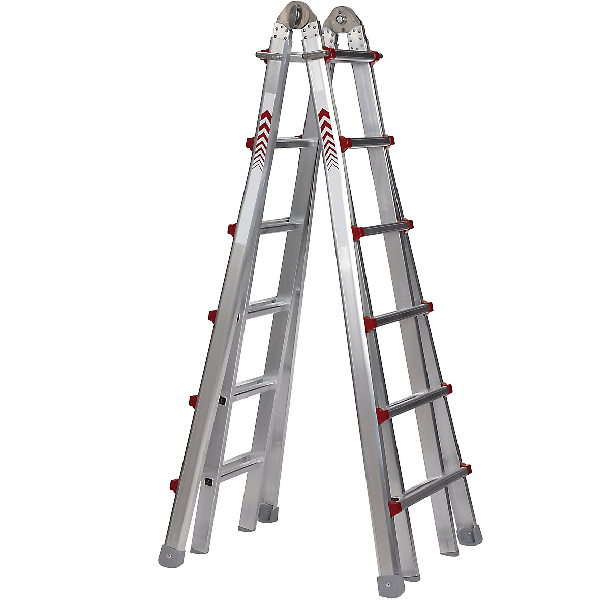 Telescopic folding ladder