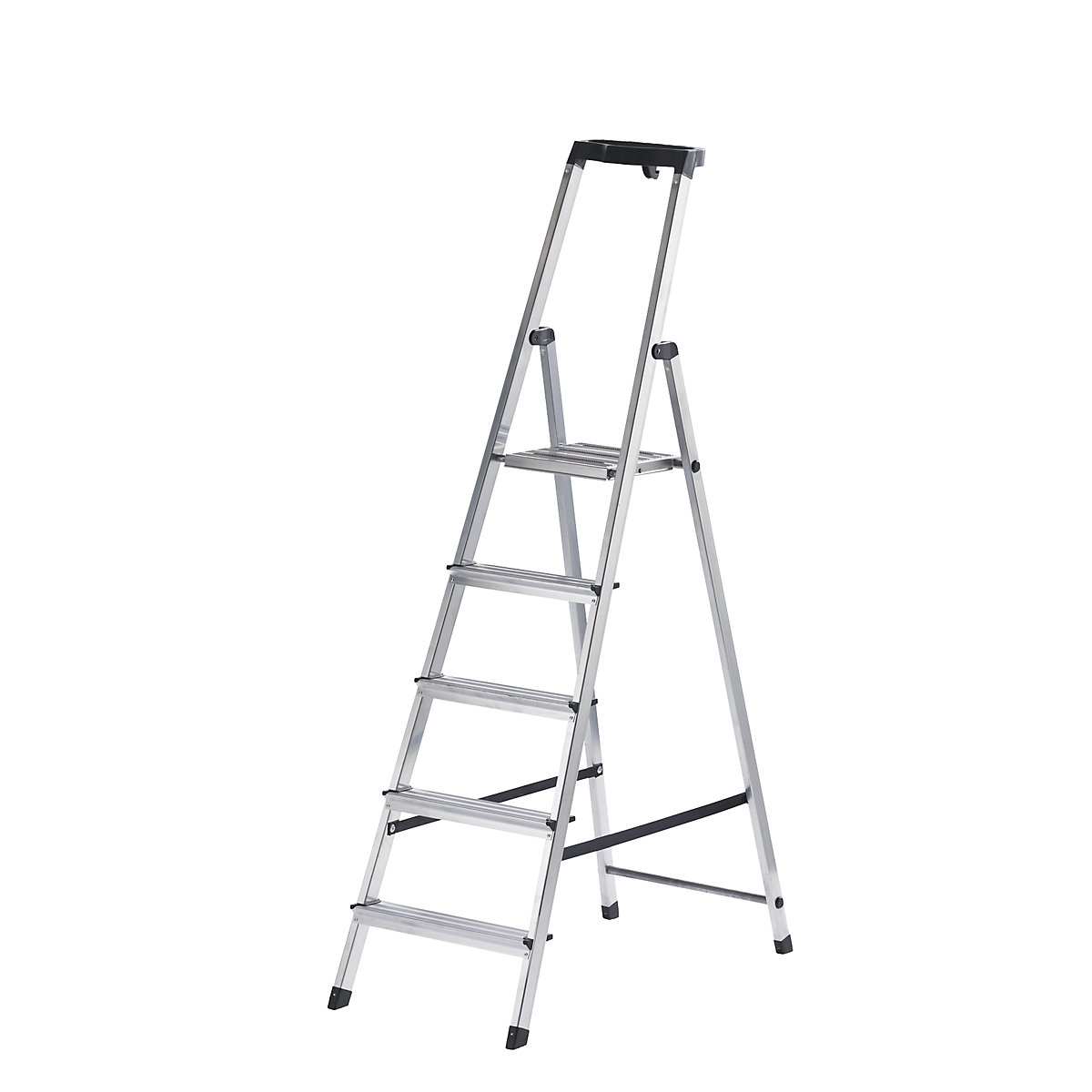 Step ladder – KRAUSE, with safety platform and non-slip strips, 5 steps-1