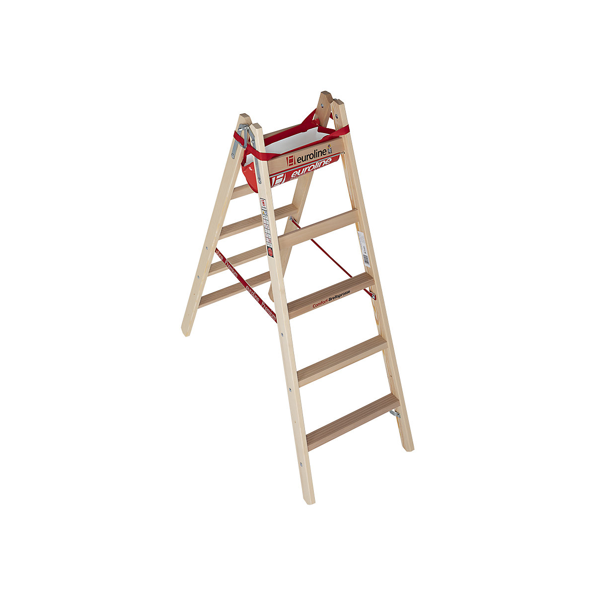Wooden step ladder with wide comfort rungs (Product illustration 5)-4