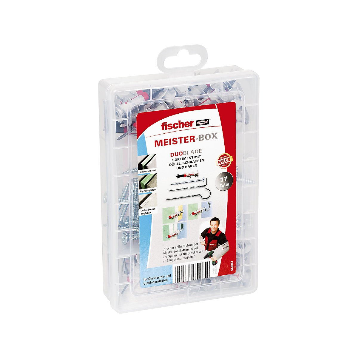 EasyDIY Box DuoBlade plasterboard plug/screw set + screw – fischer